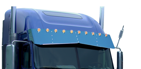 Freightliner Coronado 18"x16" Bowtie Visor w/10-2" Light Holes (2 Hole Side Mount)
