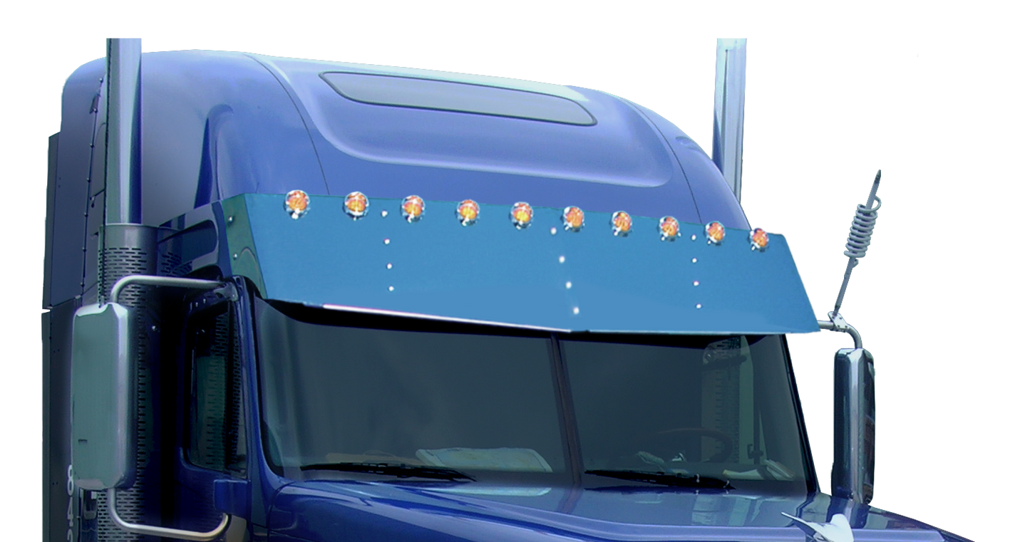 Freightliner Coronado 18"x20" V-Style Visor w/10-2" Light Holes (2 Hole Side Mount)