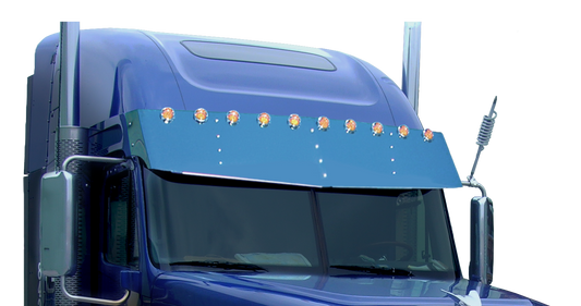 Freightliner Coronado 18"x20" V-Style Visor w/10-2" Light Holes (2 Hole Side Mount)
