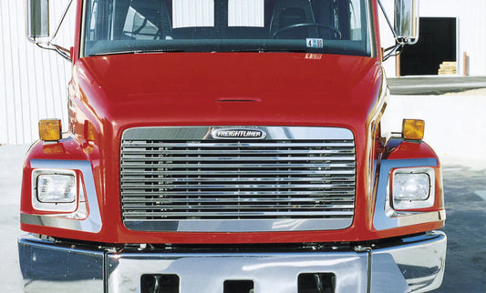 Freightliner FL 60/70/80/106/112 Chrome Grille with Bug Screen.  44 1/2” L x 20 1/4” W -  6 months Warranty.