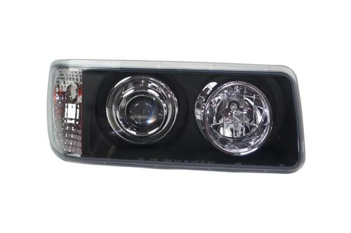 Freightliner FLD 112 120 Black Projector Headlight With LEDs