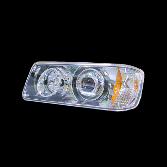 Freightliner FLD Chrome Headlight 9005 60W 9006 51W Sylvania Bulbs Included. Driver Side