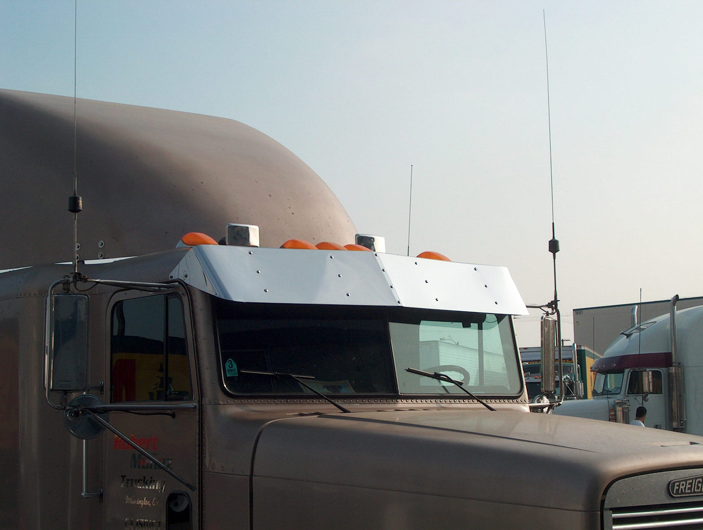 Freightliner FLD Day Cab 13" Drop Visor (Replacement For Fiberglass Visor, Mounts To Existing Brackets)