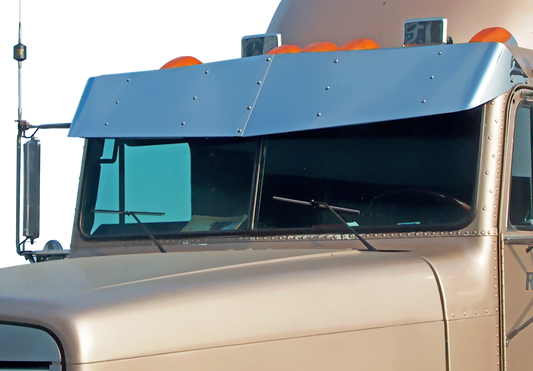 Freightliner FLD Day Cab 13"x15" V-Style Visor (Replacement For Fiberglass Visor, Mounts To Existing Brackets)