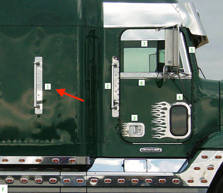 Freightliner Fld Side Of Sleeper Grab Handle Trims