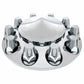 Front Chrome Pointed Axle Cover - Thread on 33mm Nut Cover