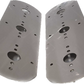 Front Peterbilt 15" Air Cleaner Bracket with Radius ends w/ 3 Watermelon Light Holes (Pair). 14 Gauge. (Size 11 1/2" x 4 1/4")