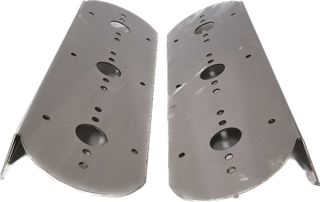 Front Peterbilt 15" Air Cleaner Bracket with Radius ends w/ 3 Watermelon Light Holes (Pair). 14 Gauge. (Size 11 1/2" x 4 1/4")