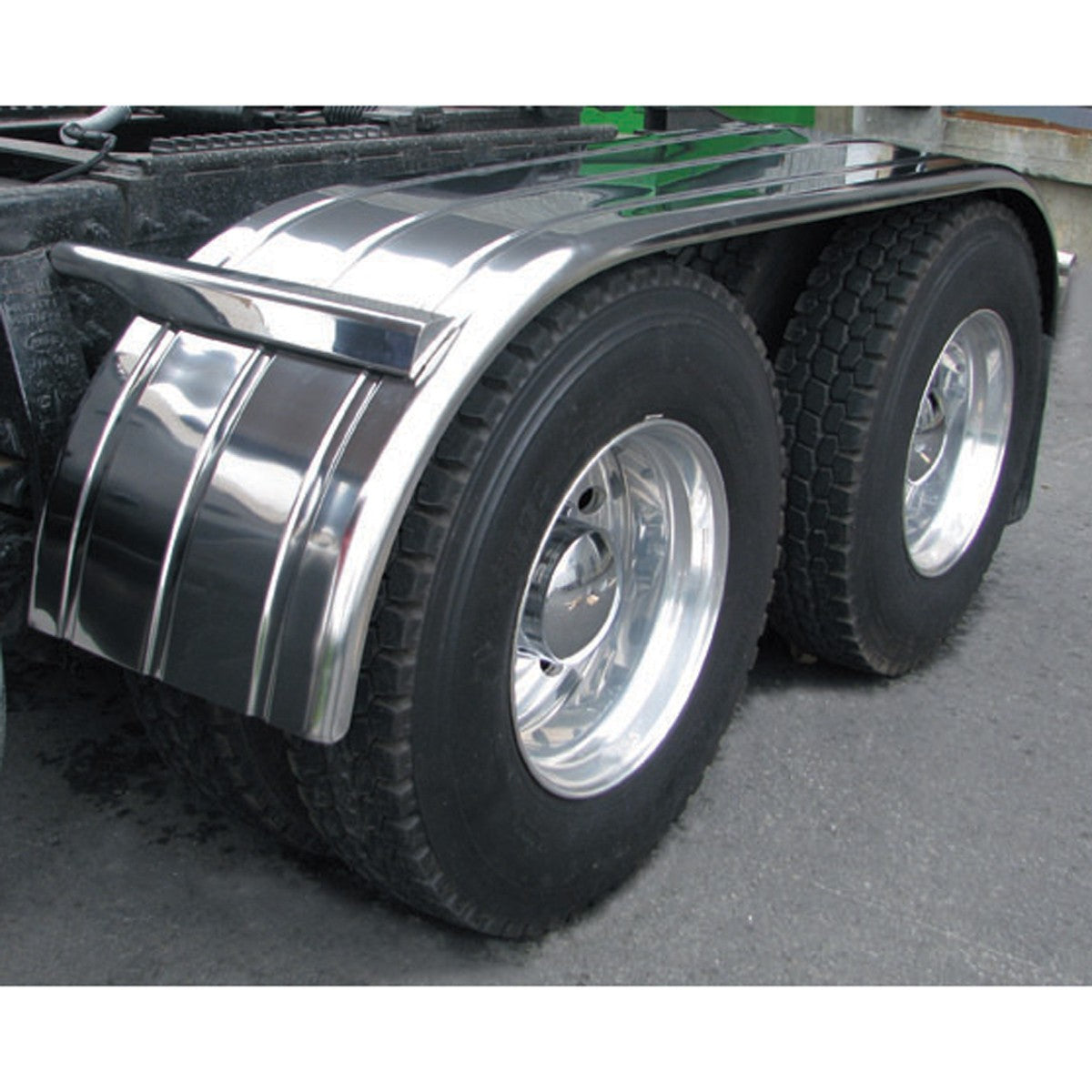 Full Fenders Stainless Steel - 108" Ribbed - Rolled Edge (18"-54"-36") - 16 Ga.