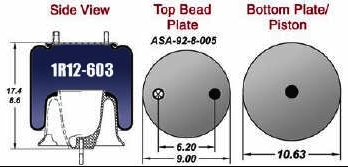 Goodyear Air Bag Spring for Rear Suspensions. fits Freightliner Trucks Replace 9781