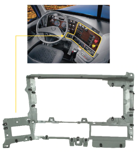 Gray Dash Panel ‘Skeleton’ (Located Right Hand Of Steering) Replaces fits Freightliner Century, Columbia