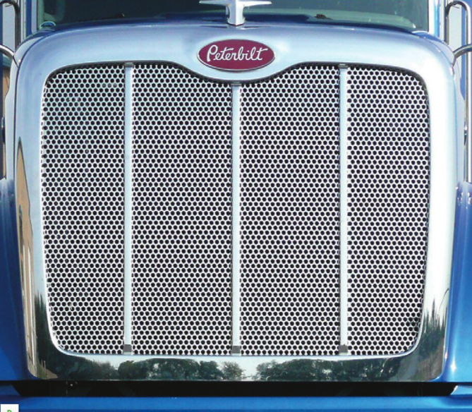 Grill Insert Punched Style 1/4" Circle Holes Peterbilt 384/386 - Grill Surround NOT included.