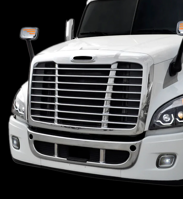 Grille Freightliner Cascadia 2008-2017 Aftermarket, Chrome Abs Plastic - Bugscreen Included