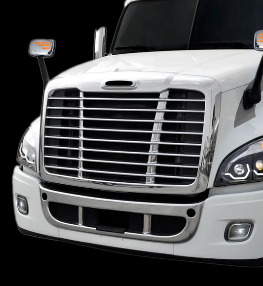 Grille Freightliner Cascadia 2008-2017 Aftermarket, Chrome Abs Plastic - Bugscreen Included