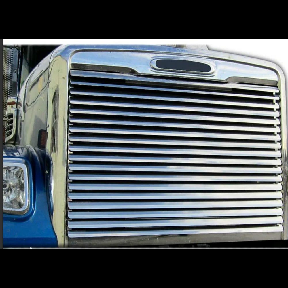 Grille Hood Grill w/18 Horizontal Louvers Fits Freightliner Coronado 2011 & Newer Models (Square Headlights)