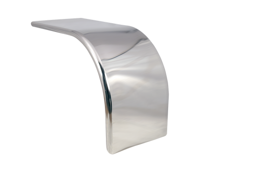 Half Fender 80” Smooth Extra Long, Straight Down. Mirror Finish. 14 GA. (49” - 31”) Fits 43” or 46.5” Tires