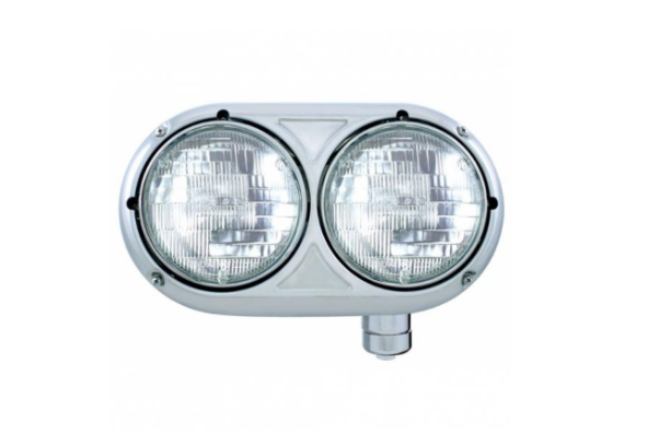 Headlight Assembly With Halogen Bulbs & 304 SS Housing For Peterbilt 359 - Passenger