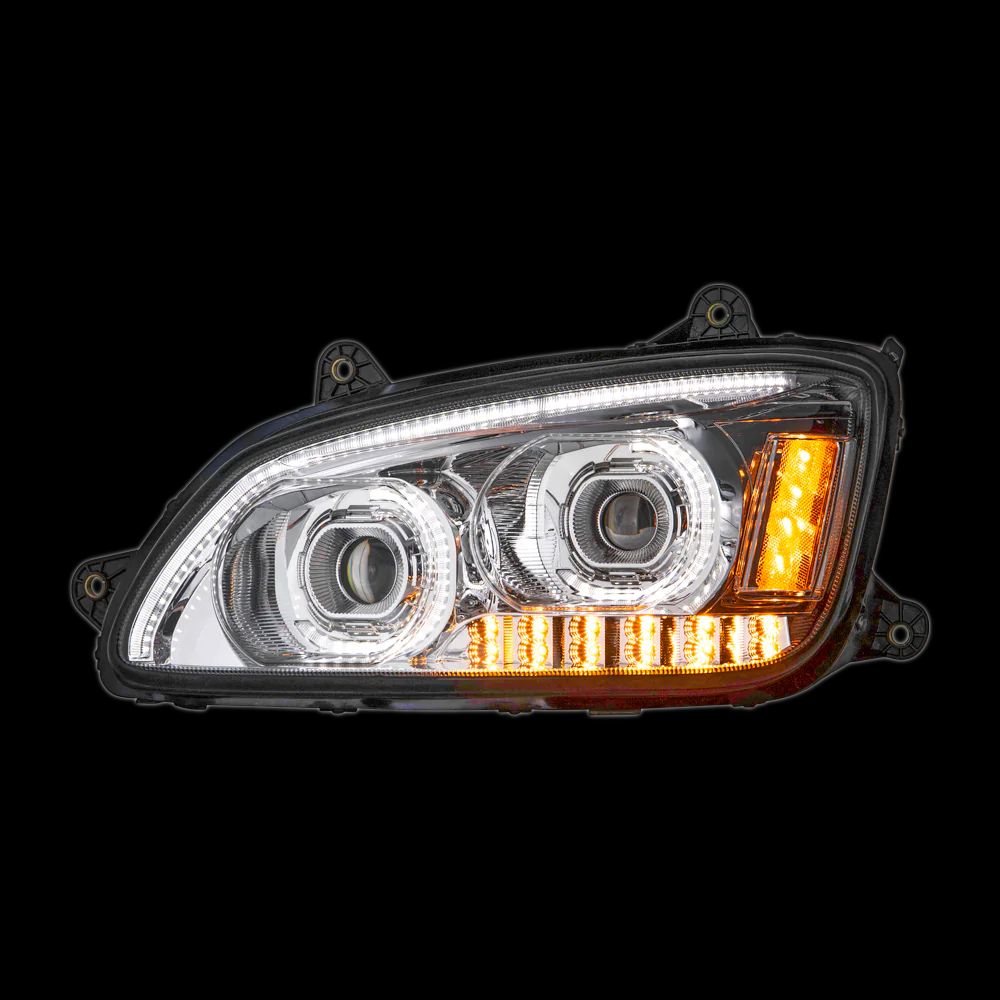 Headlight fits Kenworth T370, T270 T700, T660 With Chrome Driver Side 100% LED