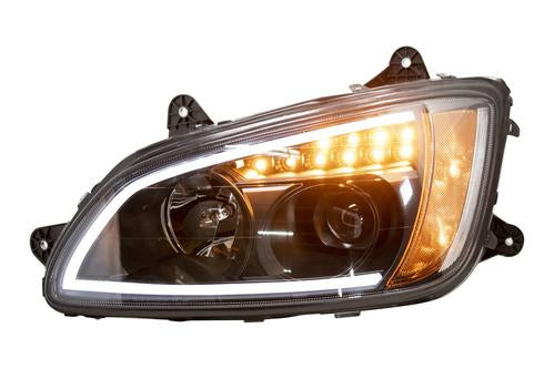 Headlight  For Kenworth T370/T270/T700/T660  With Light Bar (Amber/White Leds)