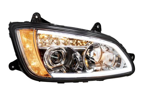 Headlight  For Kenworth T370/T270/T700/T660  With Light Bar (Amber/White Leds)