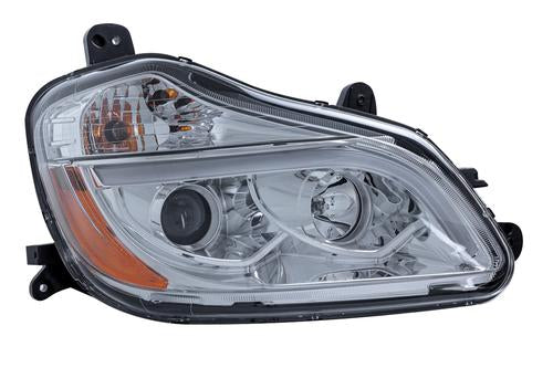 Headlight With Chrome Reflector fits Kenworth T680 With Light Bar Driver Side