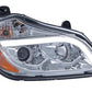 Headlight With Chrome Reflector fits Kenworth T680 With Light Bar - Passenger Side