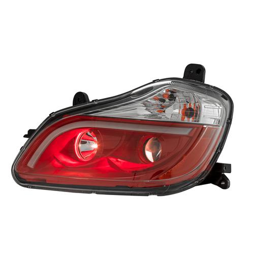 Headlight With RED Dragon Eyes Reflector fits Kenworth T680 With Light Bar. Driver Side