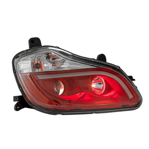 Headlight With RED Dragon Eyes Reflector fits Kenworth T680 With Light Bar. Passenger Side