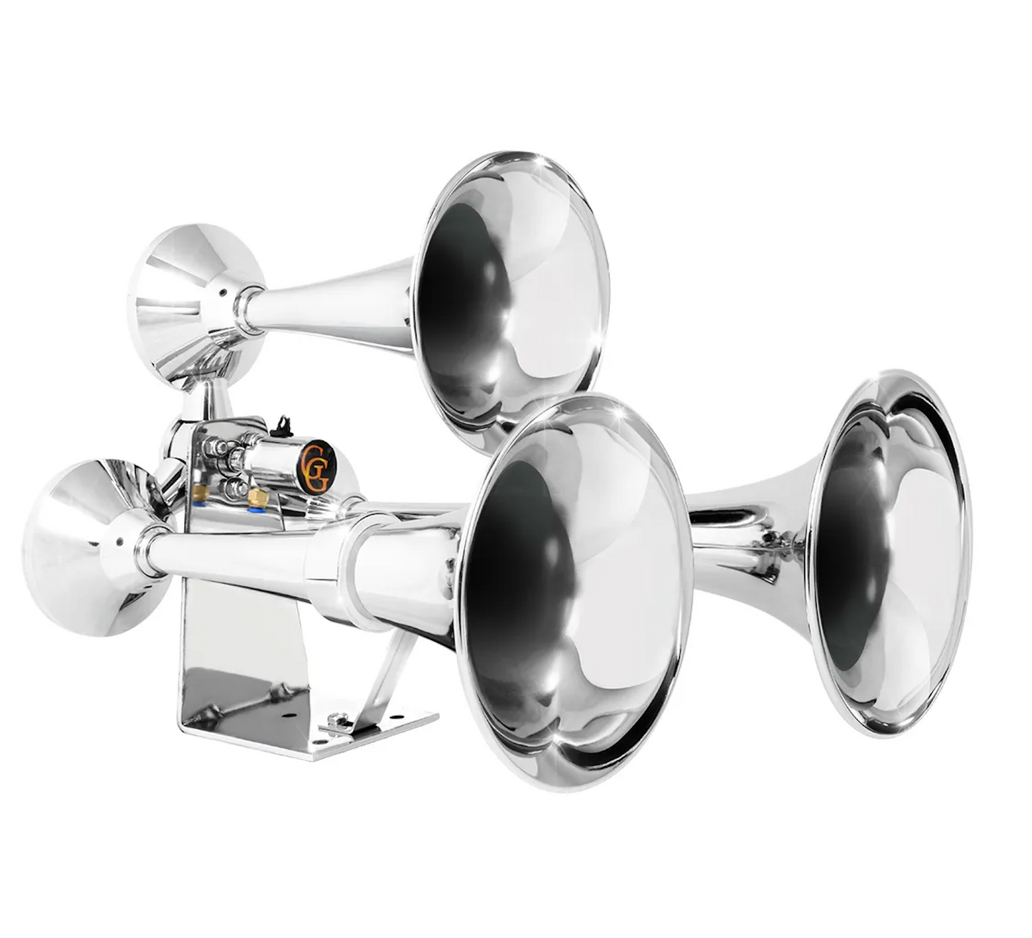 Heavy Duty Mega-Size Chrome Train Horn with Deluxe Sound