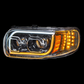 High Power LED Blackout Headlight w/ LED Position Light & LED Turn Signal (2008+) Peterbilt 388/389 - Driver