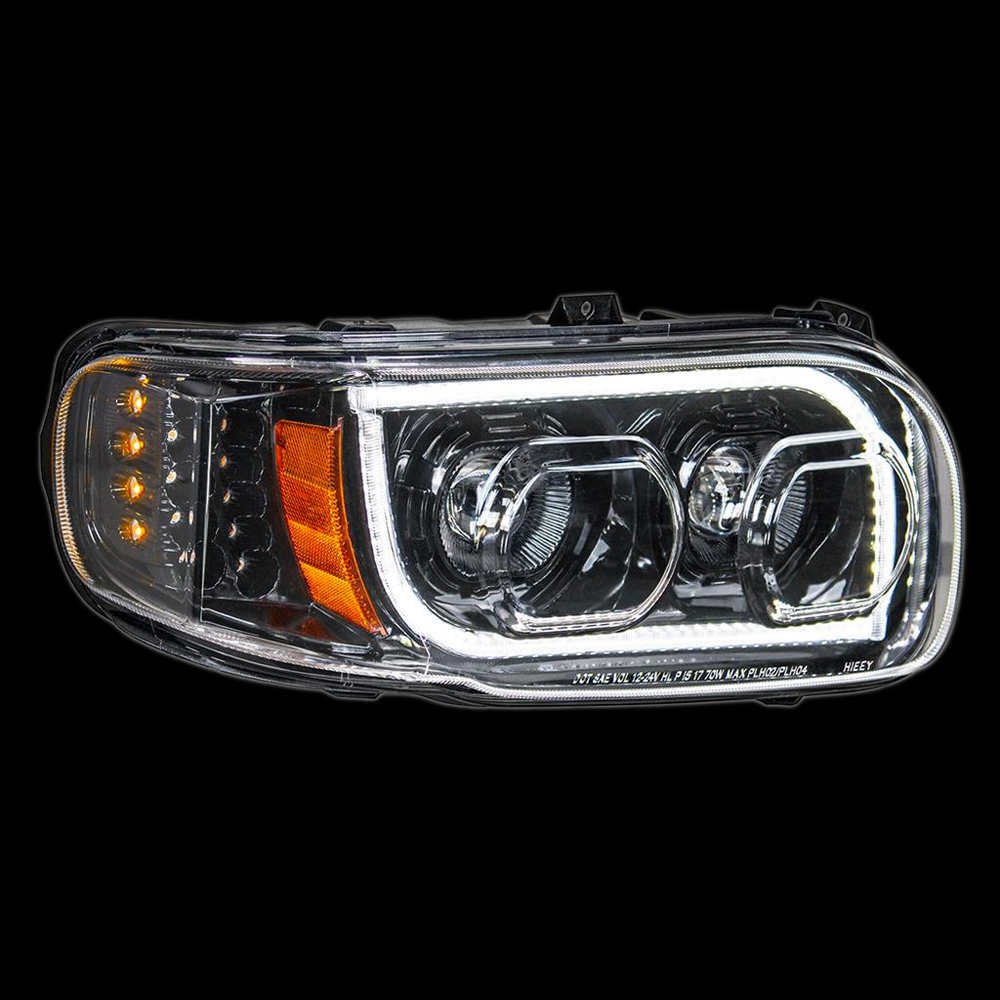 High Power LED Blackout Headlight w/ LED Position Light & LED Turn Signal For 2008+ Peterbilt 388/389 - Passenger