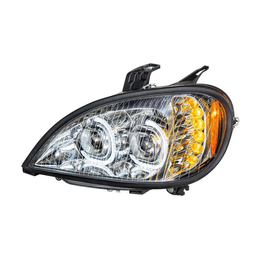 High Power LED Chrome Projection Headlight For (2001-2020) Freightliner Columbia