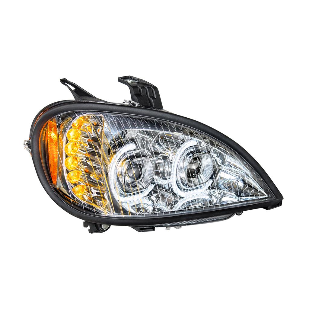High Power LED Chrome Projection Headlight For (2001-2020) Freightliner Columbia