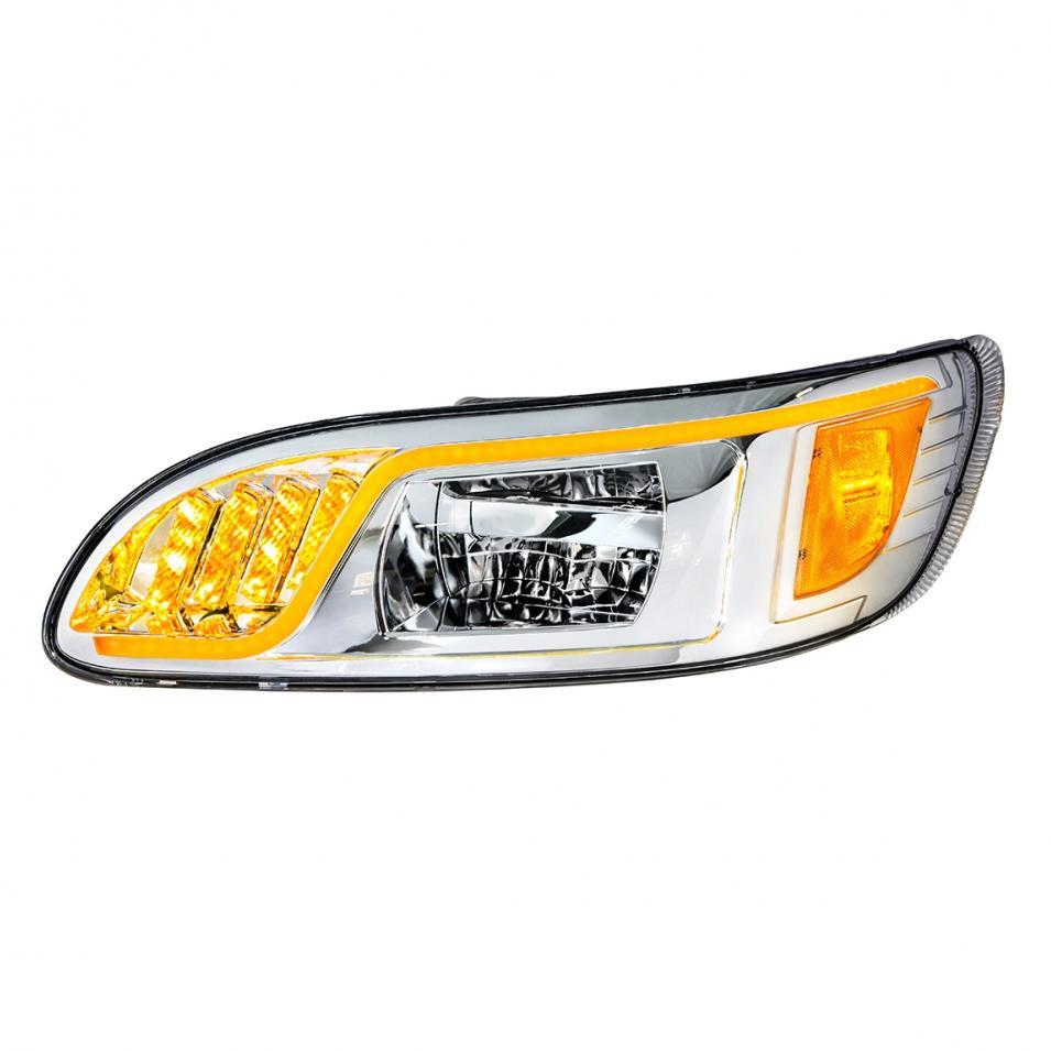 High Power LED Headlight W/ LED Turn, Position, & DRL For 2005-2015 Peterbilt 386 & 1999-2010 387