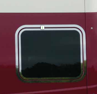 International 08-10 Prostar & Lonestar Sleeper Window Trims On Glass - Pair