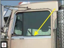 Kenworth Non Daylight Door Under Window Trim With Dimples