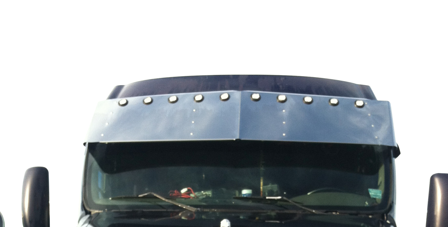 Kenworth T2000 High-Mid Roof 18" Drop Visor w/10-2" Light Holes