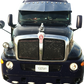 Kenworth T2000 High-Mid Roof 18"x20" V-Style Visor w/10-2" Light Holes