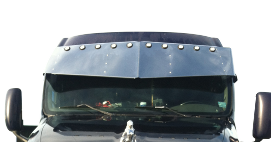 Kenworth T2000 High-Mid Roof 18"x20" V-Style Visor w/10-2" Light Holes
