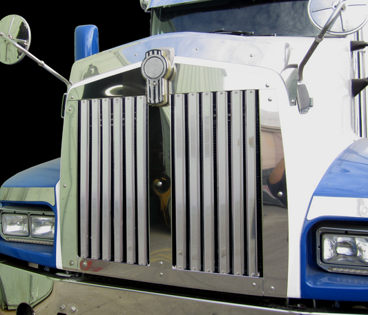 Kenworth T600 Hood Grill w/12 Vertical Bars (25.25)