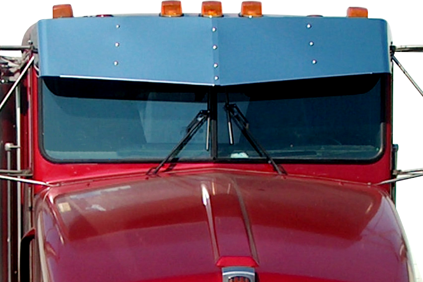 Kenworth T600/T800 Flat Windshield 13"x15" V-Style Visor (Flat Windshield)