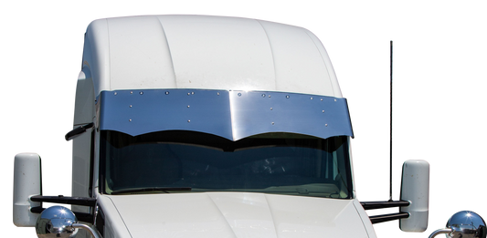 Kenworth T680 13"x16" Twisted Style Visor w/10-3/4" Light Holes (High-Roof)