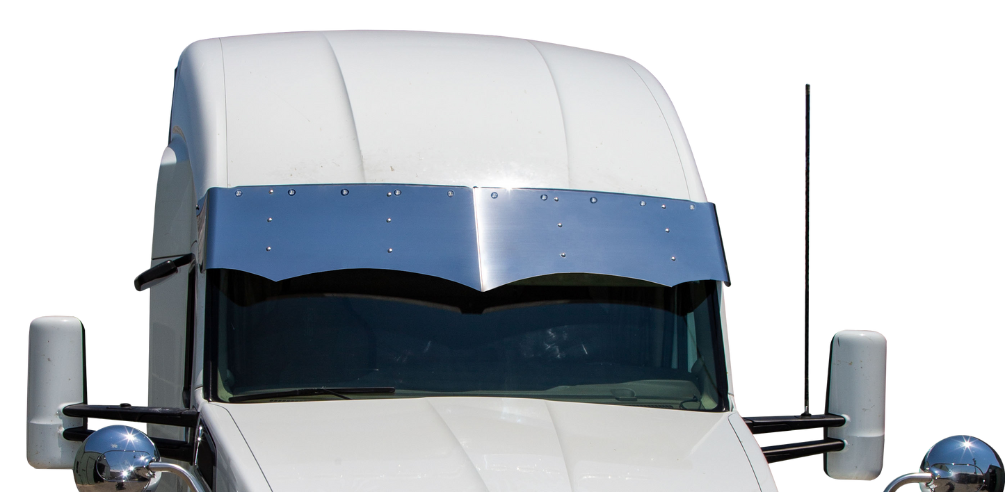 Kenworth T680 13"x16" Twisted Style Visor w/10-3/4" Light Holes (High-Roof)