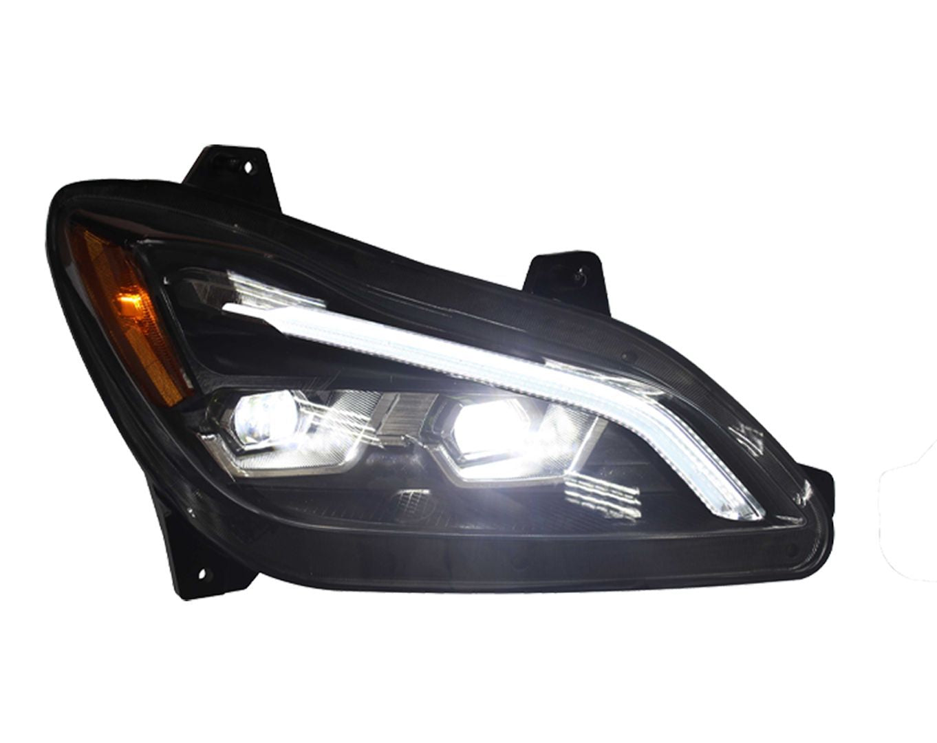 KENWORTH T680 2022+ LED HEADLIGHT W/ SEQUENTIAL TURN SIGNAL BLACK (PASSENGER)
