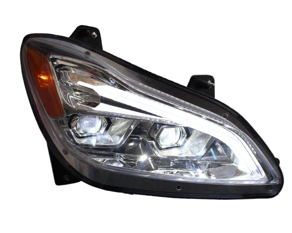 KENWORTH T680 2022+ LED HEADLIGHT W/ SEQUENTIAL TURN SIGNAL CHROME (PASSENGER)