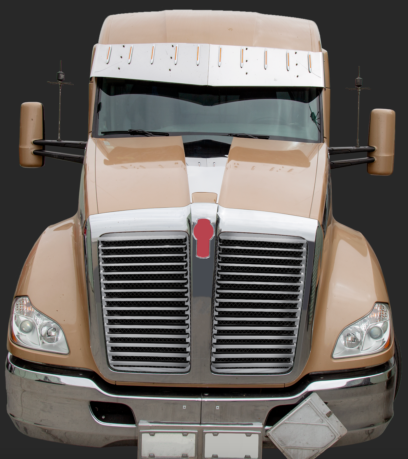 Kenworth T680 Hood Grill Insert w/15 Louvers (Per Side) (17.) - Grill Surround NOT included.