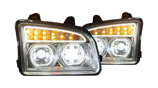 KENWORTH T880 LED HEADLIGHT W/ SEQUENTIAL TURN SIGNAL CHROME (PASSENGER)