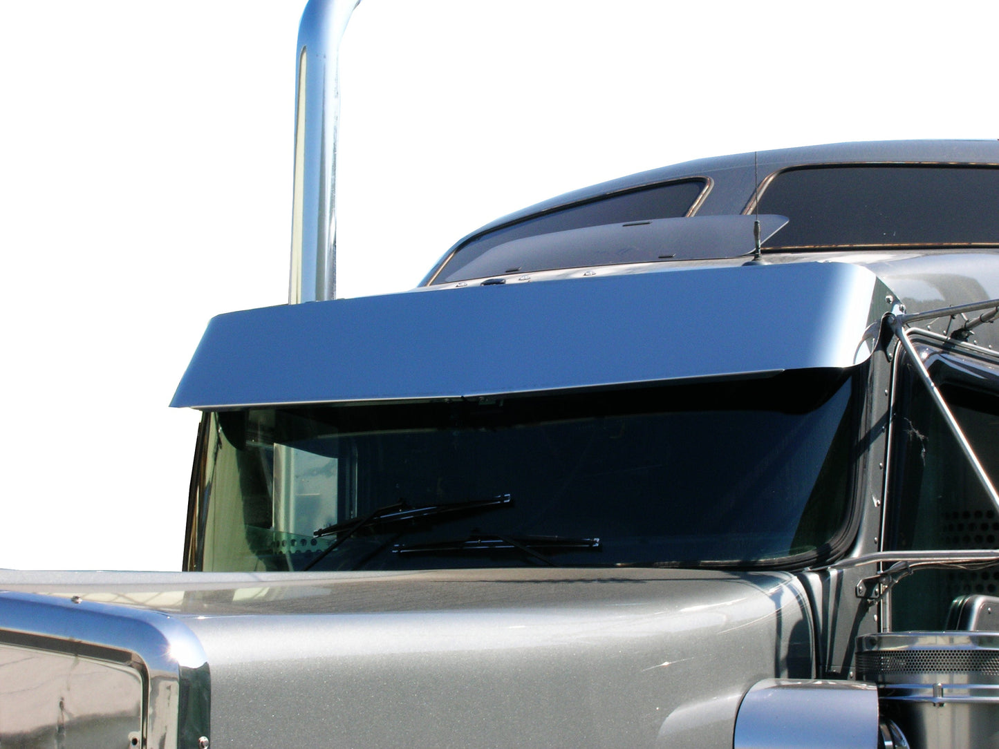 Kenworth W900/T800/T600/T660 High-Mid 13" Blind Mount Drop Visor (Curved Windshield)