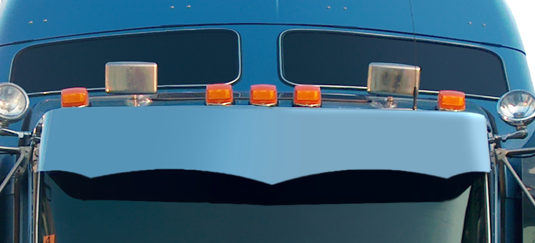 Kenworth W900/T800/T600/T660 High-Mid 13" x 15" Botelho Blind Mount Twisted Visor (Curved Windshield)