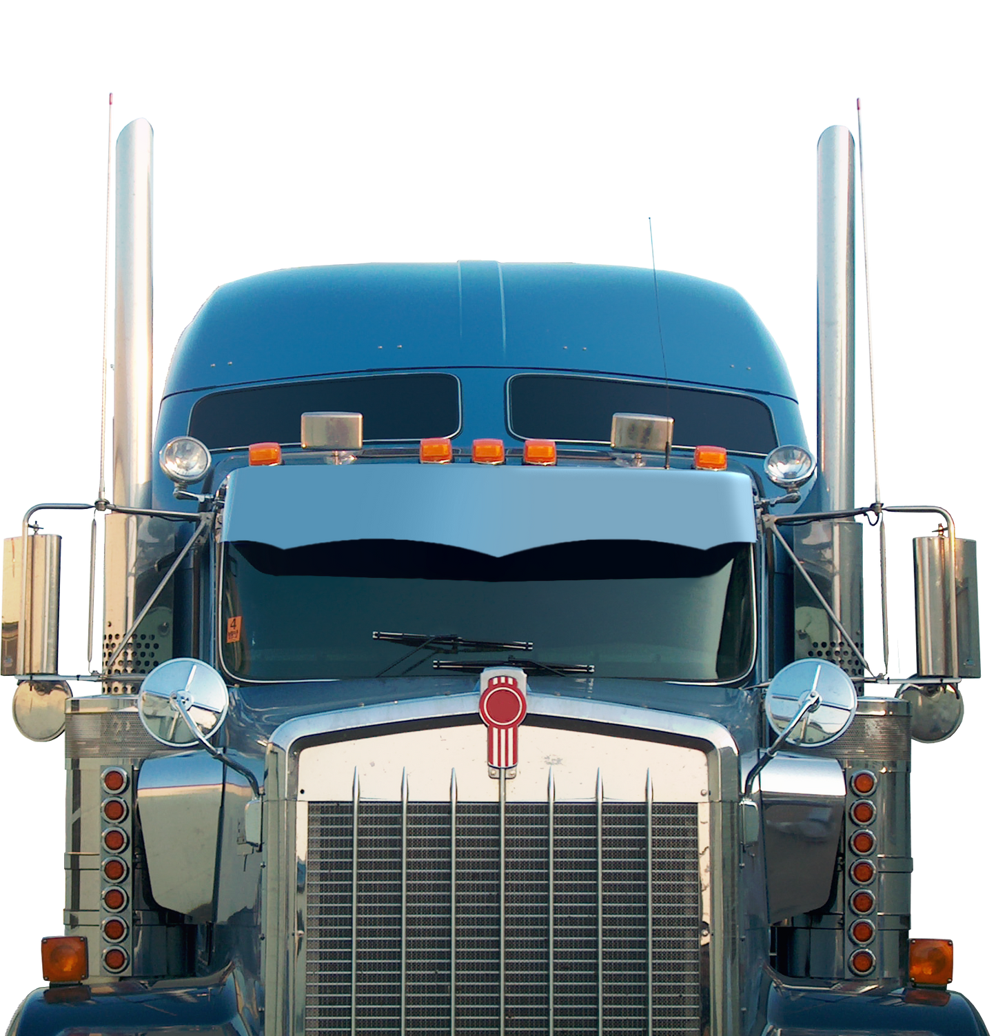 Kenworth W900/T800/T600/T660 High-Mid 13" x 15" Botelho Blind Mount Twisted Visor (Curved Windshield)